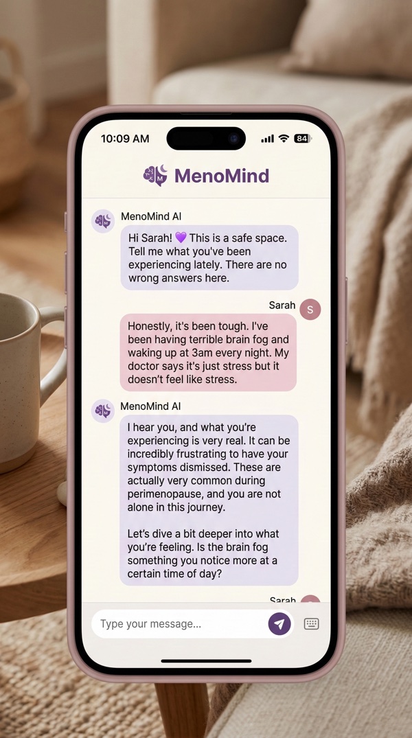 MenoMind AI conversation interface